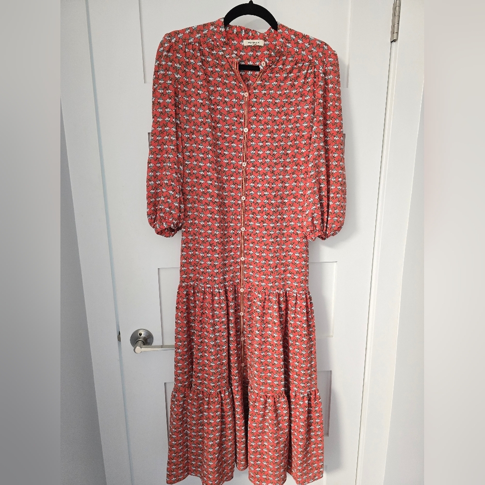 Max Studio Red Patterned Maxi Dress